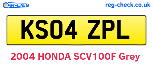 KS04ZPL are the vehicle registration plates.