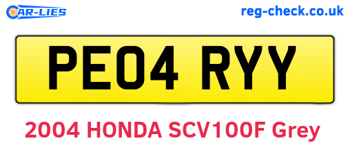 PE04RYY are the vehicle registration plates.