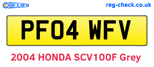 PF04WFV are the vehicle registration plates.
