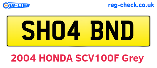 SH04BND are the vehicle registration plates.