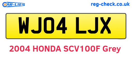 WJ04LJX are the vehicle registration plates.