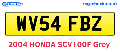WV54FBZ are the vehicle registration plates.