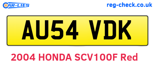 AU54VDK are the vehicle registration plates.