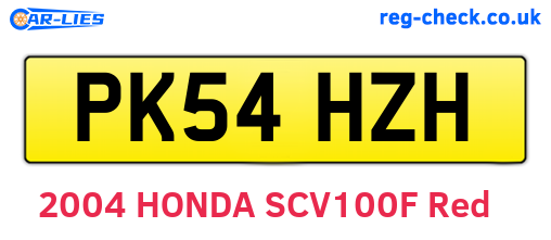 PK54HZH are the vehicle registration plates.