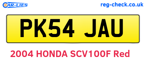 PK54JAU are the vehicle registration plates.