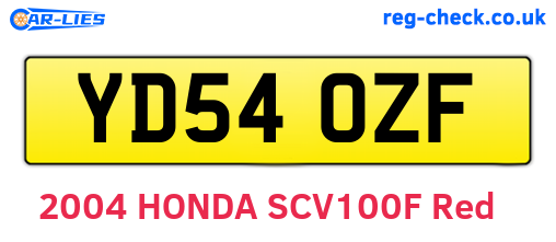 YD54OZF are the vehicle registration plates.