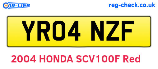 YR04NZF are the vehicle registration plates.