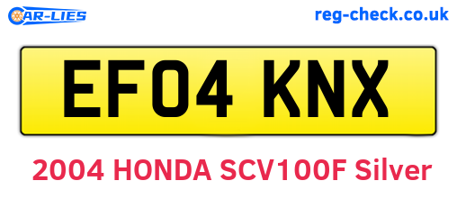 EF04KNX are the vehicle registration plates.