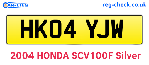 HK04YJW are the vehicle registration plates.