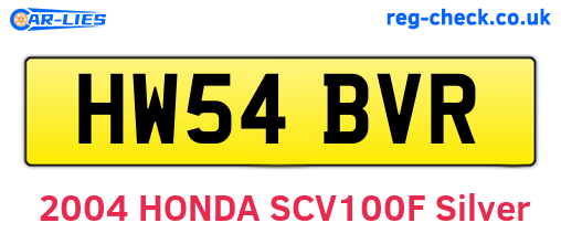 HW54BVR are the vehicle registration plates.