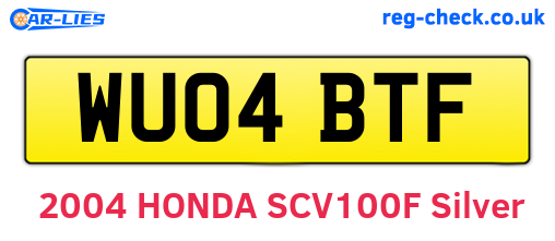 WU04BTF are the vehicle registration plates.