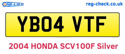 YB04VTF are the vehicle registration plates.