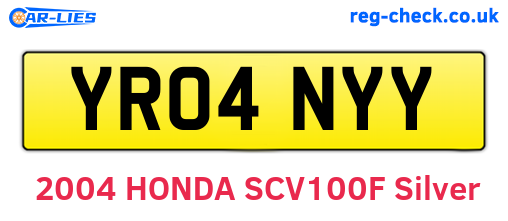 YR04NYY are the vehicle registration plates.