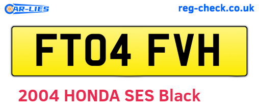 FT04FVH are the vehicle registration plates.