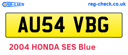 AU54VBG are the vehicle registration plates.