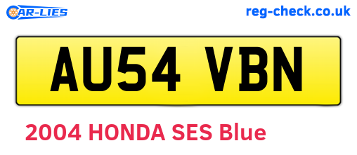 AU54VBN are the vehicle registration plates.