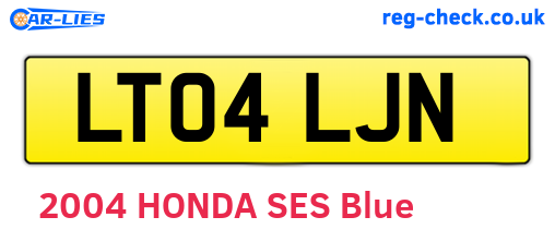 LT04LJN are the vehicle registration plates.