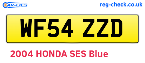 WF54ZZD are the vehicle registration plates.