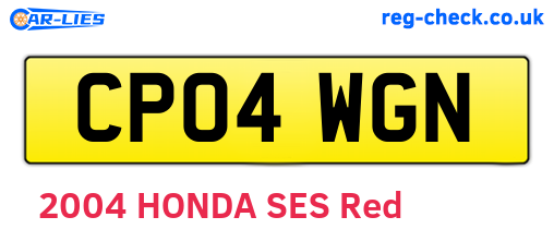 CP04WGN are the vehicle registration plates.