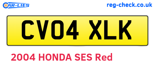 CV04XLK are the vehicle registration plates.