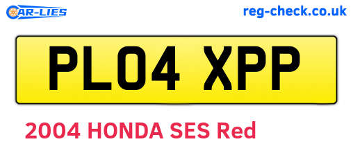 PL04XPP are the vehicle registration plates.