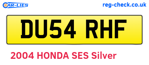 DU54RHF are the vehicle registration plates.