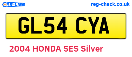 GL54CYA are the vehicle registration plates.