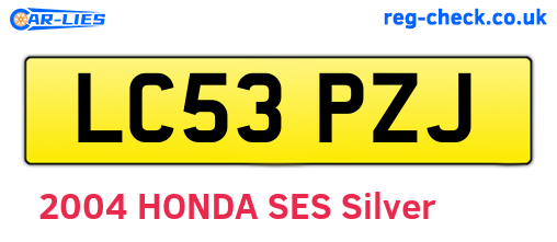 LC53PZJ are the vehicle registration plates.