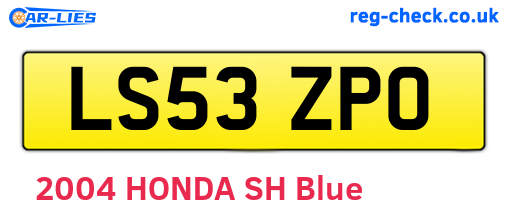 LS53ZPO are the vehicle registration plates.