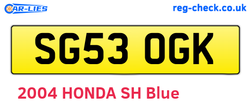 SG53OGK are the vehicle registration plates.