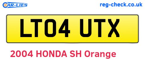 LT04UTX are the vehicle registration plates.