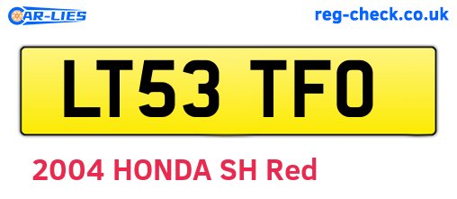 LT53TFO are the vehicle registration plates.