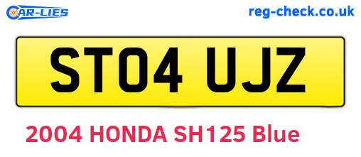 ST04UJZ are the vehicle registration plates.
