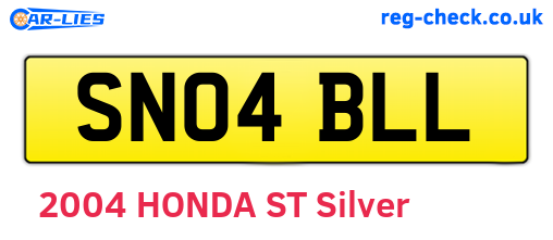 SN04BLL are the vehicle registration plates.