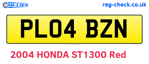 PL04BZN are the vehicle registration plates.