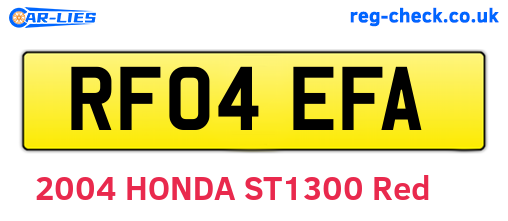 RF04EFA are the vehicle registration plates.