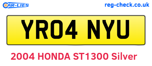 YR04NYU are the vehicle registration plates.