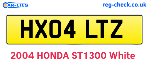 HX04LTZ are the vehicle registration plates.