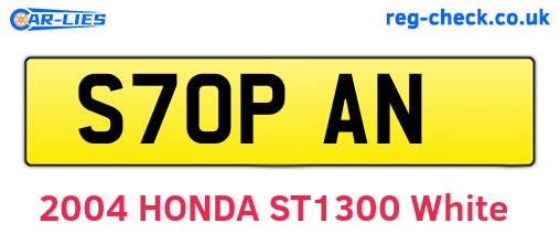 S70PAN are the vehicle registration plates.