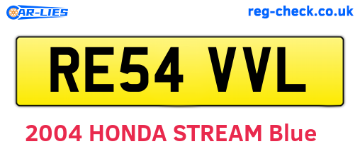 RE54VVL are the vehicle registration plates.