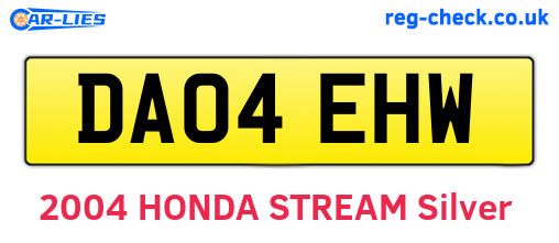 DA04EHW are the vehicle registration plates.