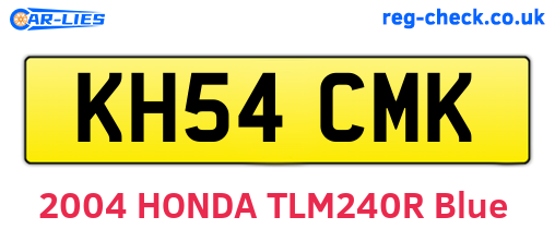 KH54CMK are the vehicle registration plates.