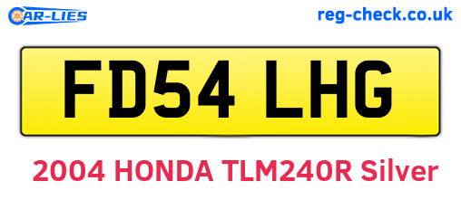 FD54LHG are the vehicle registration plates.