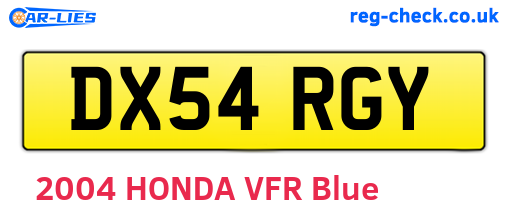 DX54RGY are the vehicle registration plates.