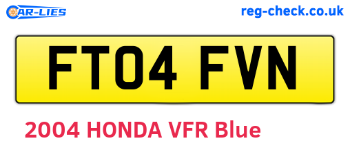 FT04FVN are the vehicle registration plates.