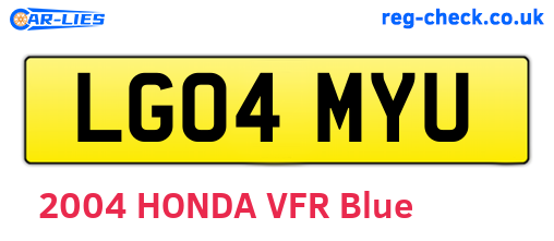 LG04MYU are the vehicle registration plates.