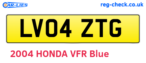 LV04ZTG are the vehicle registration plates.