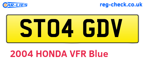 ST04GDV are the vehicle registration plates.