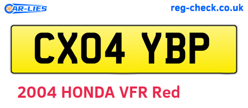 CX04YBP are the vehicle registration plates.