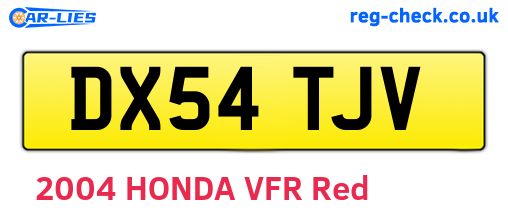 DX54TJV are the vehicle registration plates.